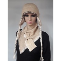 Tuque alpaga / chapeau feutré style chullo avec oreilles : complètement doublé / réversible : 100% alpaga naturel : tuque pour femme ou homme